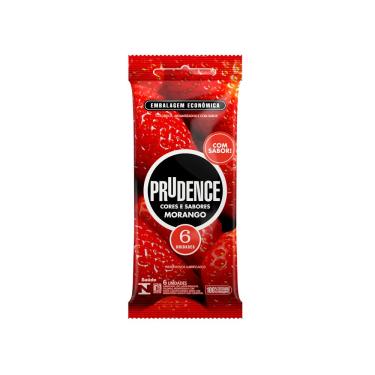 Imagem de Preservativo Prudence Cor Sabor Morango 6 Unidades
