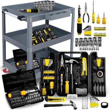 Imagem de Kit Oficina Completo com Carrinho de 3 Andares maleta Profissional Fer