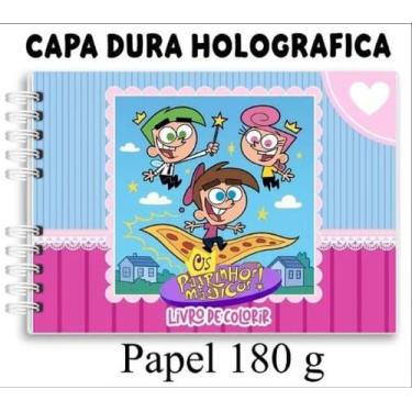 Imagem de Livro De Colorir Padrinhos Mágicos Com 50 Folhas Capa Dura 180g Capa D