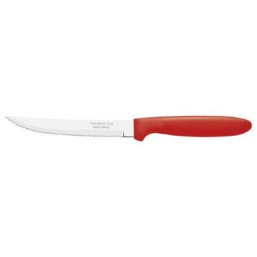 Imagem de Kit 12 Faca Churrasco Tramontina Ipanema Inox Vermelho 5"