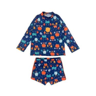 Imagem de Conjunto Infantil Praia Menino Camisa Sunga Proteção Solar - Fofotinho