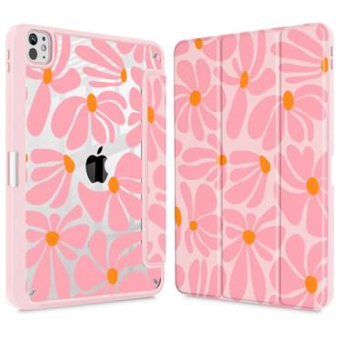 Imagem de May Chen Capa para iPad Pro 33.0 cm 2024 7ª geração M4 Chip, [Suporte de lápis embutido suporta Pencil 2/USB-C] Capa traseira transparente ultrafina com suporte de três dobras, suporta despertar