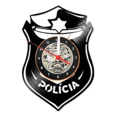 Imagem de Relógio De Parede Lp Polícia Distintivo Profissão Decoração - NoBrand,