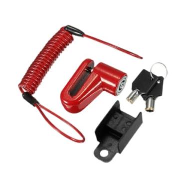 Imagem de Generic Trava de disco de segurança para rodas, cadeado antirroubo portátil à prova de ferrugem, trava de freio a disco antirroubo para scooters, Preto Vermelho