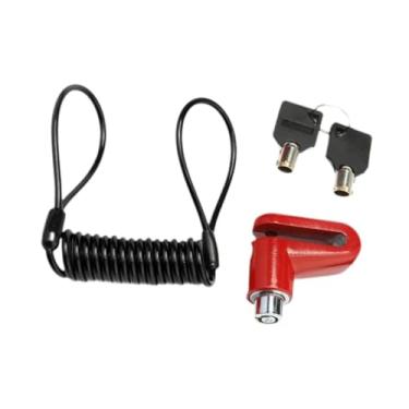 Imagem de Baoblaze Trava de freio a disco antifurto, cadeado de freio a disco à prova de ferrugem e 2 chaves para patinetes, bicicletas elétricas, skates, Vermelho Preto
