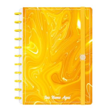 Imagem de Caderno de Disco Inteligente Personalizado Iscool G Lírico Abstrato Abyssal Flow Amarelo