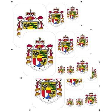 Imagem de vmcoatdu Listenstaine brasão de armas impressão a laser emblema nacional adesivo 3 peças decalque em vários tamanhos adesivos (vermelho Liechtenstein)