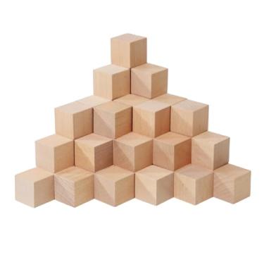 Imagem de Esquirla 50x Blocos de Madeira, Cubos Pequenos, Artesanato Criativo, Materiais de Sala de Aula, Blocos de Empilhamento, Brinquedos de Classificação Matemática, Marrom, S
