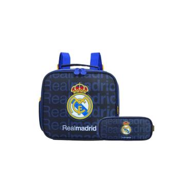 Imagem de Kit Escolar Lancheira Térmica + Estojo Triplo Real Madrid