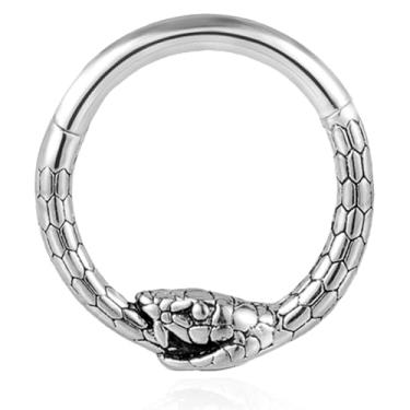 Imagem de Vankula Anel de septo de 16G/8 mm, hipoalergênico, segmento de nariz, brincos de cartilagem, piercing corporal, para DaithTragus Rook, homens e mulheres, 1.2mm(16G)*8mm, Metal, Sem Pedra Preciosa