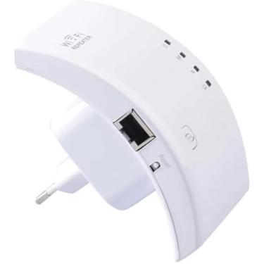Imagem de Roteador, Repetidor, Extensor e Amplificador de Sinal Com ou Sem Fio Wireless Ultra Rápido 600 Mbps Compacto, Bivolt 110/220 Função WPS. TM-C&A-RWFP
