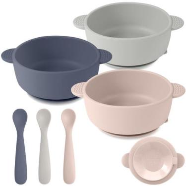 Imagem de Conjunto de alimentação para bebês Eascrozn Silicone com sucção 3 tige