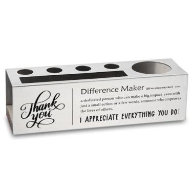 Imagem de YODOCAMP Porta-lápis de mesa de agradecimento com mensagem de agradecimento, organizador de escritório para professor, colega de trabalho, mentor, enfermeira, presente inspirador para mulheres e