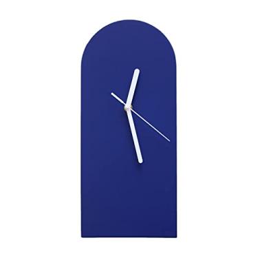 Imagem de Relógio de parede de madeira com design moderno, decoração de cozinha, digital, criativo, bateria para salas de aula, sala de aula (laranja, azul)