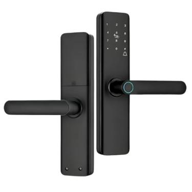 Imagem de Fechadura Digital Biométrica Eletronica Touch Inteligente com Tuya Wi-Fi, Touch Screen - Abertura via Biometria, Senha Numérica, cartão IC, chave e APP