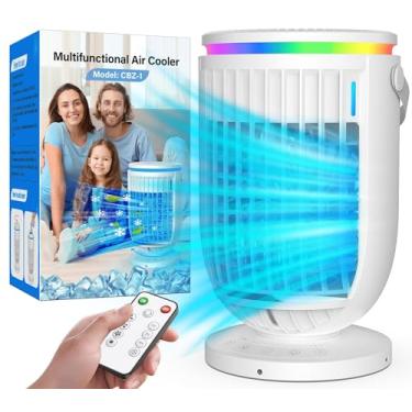 Imagem de AC Portátil para Sala de Escritório, Ventilador de Ar Condicionado Portátil AI com Função Rotativa de 120°, Mini Condicionadores de Ar JYew Evaporativo, Unidade AC Portátil com Umidificador 4 em 1