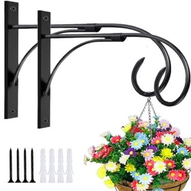 Imagem de ZEECER Suporte para pendurar ao ar livre, cabides de plantas de 26,7 cm, conjunto de 2 unidades, suporte de metal à prova de ferrugem, ganchos de plantas para pendurar cestos de plantas para pendurar
