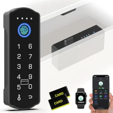 Imagem de Dhiedas Fechadura de armário inteligente, fechadura de gaveta de impressão digital RFID com teclado Bluetooth, fechadura biométrica eletrônica digital para armário de bebê para móveis de armário de