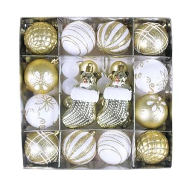 Imagem de IEUDNS 44 peças de bolas de Natal, decorações, projetos DIY, artesanato, bolas de Natal, enfeites para formatura, festa de aniversário, interior, casa, Meias Brancas Douradas