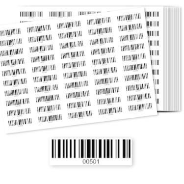 Imagem de Adesivos de código de barras - 500 adesivos numerados - 10 folhas - 50 códigos de barras/folha - 5 cm x 2/7.6 cm - Etiquetas duráveis à prova d'água - Etiquetas de inventário para organização