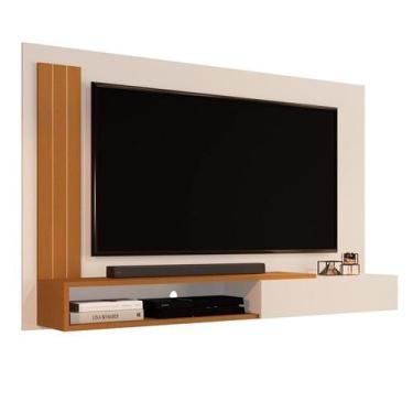 Imagem de Painel Sala De Estar Para TV Até 50" Estante De Parede Com Porta E Nic