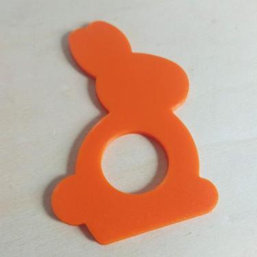 Imagem de 6 Argolas Para Guardanapo Do Coelhinho / Páscoa - Toque 3D, Laranja