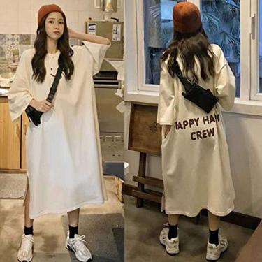 Imagem de Camisolas Mulheres Mid-calf Listrado Impresso Plus Size 5xl Solto Casual Adorável Meninas Sleep-shirts Confortável Moda Diária, 27, hM