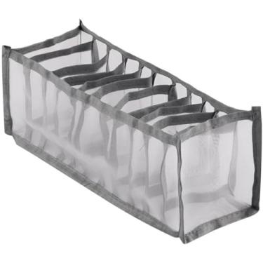 Imagem de Organizador de Gavetas Colmeia com 11 Divisórias, 32x12x12cm, Transparente e Cinza, para Roupas Íntimas Calcinha Cueca e Acessórios