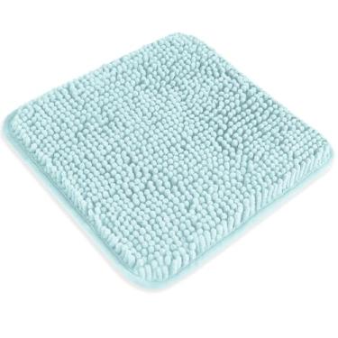 Imagem de PureSwan Tapete de banheiro pequeno 30,5 x 30,5 cm – Tapete de banho lavável e absorvente, antiderrapante, tapetes de banho de chenille macios grossos para banheiro, chuveiro, pia (água)