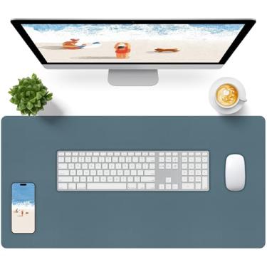 Imagem de Bloss Tapete de mesa azul, tapete de mesa grande à prova d'água, tapete de computador para escritório/casa/decoração (80 x 40 cm)