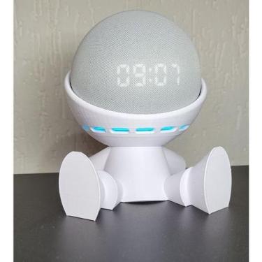 Imagem de Suporte para Echo Dot 4 Alexa Robo Sentado - BEST ART 3D, Branco