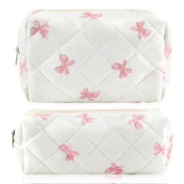 Imagem de Bolsa de maquiagem URSKYTOUS, algodão acolchoado, conjunto de 2 para m