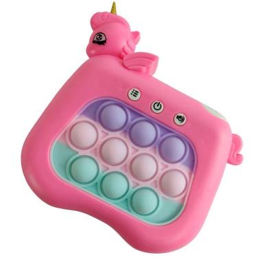 Imagem de Pop It Mini Game Interativo Unicornio Luz Som 4 Modos Anti desconforto Relaxante Fidget Sensorial Criança Toys Portatil