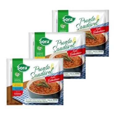 Imagem de KIT 3 Unidades Molho Bolonhesa de Proteína Vegetal Pronto e Saudável Sem Glúten Vegano 400g - SORA