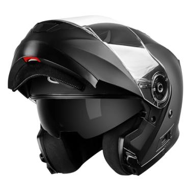 Imagem de Capacete de corrida de motocicleta modular com rosto inteiro YEMA YM-926 moped DOT Street Racing Crash CapaceteYEMA Helmet Medium preto-fosco YEMA-926MBM
