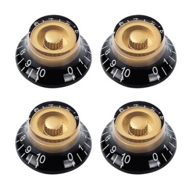 Imagem de Banworks Botões de controle de guitarra elétrica 2 tons, 2 volumes, estilo anos 50, métrico, 6 mm (15/162.6 cm), puxadores de sino de 18 estrias para guitarras elétricas Epiphone Les Paul LP SG