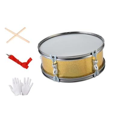 Imagem de menolana Caixa de marcha de 35 cm com som único, tambor de banda multifuncional para iniciantes, aro de liga de alumínio leve com alça de transporte, Dourado