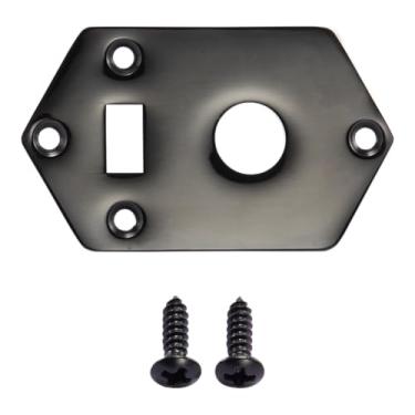 Imagem de Dopro Placa seletora de captador de guitarra elétrica, placa de controle com orifício para interruptor de captador para Kurt Cobain Jaguar preto