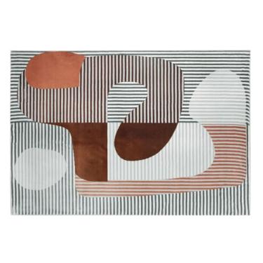 Imagem de Tapete minimalista lavável e felpudo para sala de estar, tapete macio e fofo para decoração de quarto, tapete geométrico (80 x 160 cm (31 x 62 pol.) / jds-250723002258)