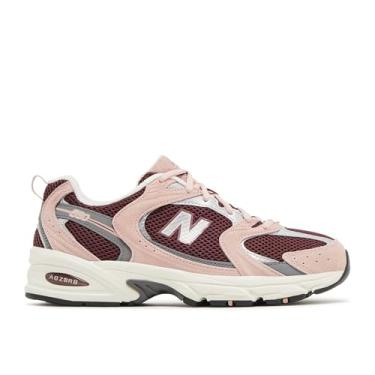Imagem de New Balance Tênis infantil 574 V1 com cadarço, Rosa/vermelho, 5 Wide
