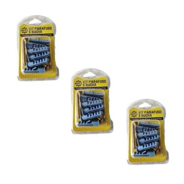 Imagem de Kit 18 Unidades Parafusos Reforçado E 18 Buchas Fixação
