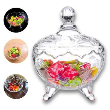 Imagem de Bomboniere Baleiro De Vidro Potiche Grande Centro De Mesa Com Tampa 14