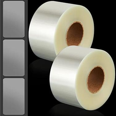 Imagem de Zonon Protetor de etiqueta com 2 rolos 10 x 5 cm, à prova d'água, etiquetas de biblioteca, livros, etiquetas transparentes, capas para proteger números de códigos de barras em material de escritório