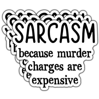 Imagem de Adesivo (3 peças) Sarcasm Because Murder Charges are Expensive Funny Sarcástico Humor Escuro Impermeável Vinil Decalque para Livros Laptops Telefone Garrafas de Água Copo Kindle 3 polegadas