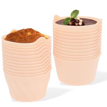 Imagem de XYDHQS 24 peças de ramequins para fritadeira a ar, copos de molde de silicone com orelha aderente, acessórios de fritadeira de ar antiaderentes de liberação fácil, conjuntos de utensílios de cozinha