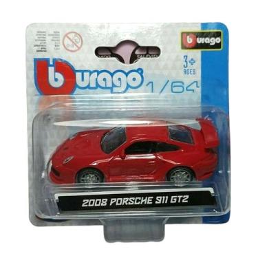 Imagem de Miniatura Carro Porsche 911 Gt2 2008 1/64 Vermelho Bburago 59000
