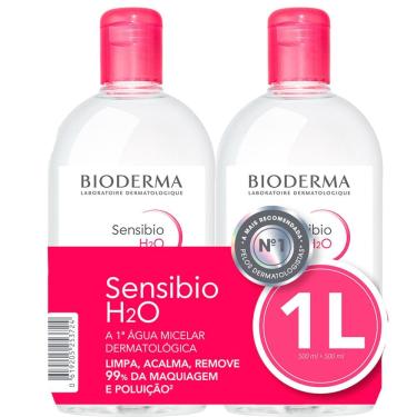 Imagem de Água Micelar Bioderma Sensibio H2O 2 Unidades com 500ml Cada