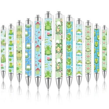 Imagem de Dispowreath Canetas esferográficas de sapo para amantes de animais, presentes para mulheres, meninas, retráteis, 1,0 mm, material escolar, escritório, presente chique para professores, estudantes