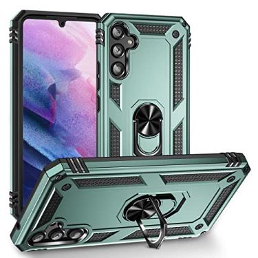 Imagem de SORAKA Capa para Samsung Galaxy A34 5G com suporte de anel capa armadura para Samsung Galaxy A34 5G capa traseira de policarbonato rígido com placa de metal para suporte magnético de telefone carro