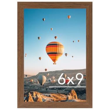 Imagem de JCJMY Moldura marrom de 15 x 23 cm, para pendurar na parede ou na mesa, horizontal ou verticalmente, porta-retrato de galeria de 15 x 23 cm com acrílico resistente a estilhaçamento, marrom